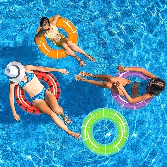 Nuovo anello da nuoto gonfiabile con stampa di stelle colorate per adulti e bambini di cinque anni